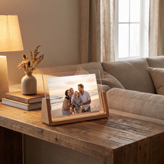 U-Shape Acrylic Photo Frame - 10.2x15.2cm, Light Wood (Landscape)