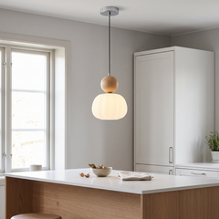 Pumpkin Pendant Light - Beige