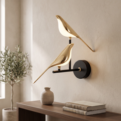 Magpie Bird Wall Sconce - 2 Birds / 4000K