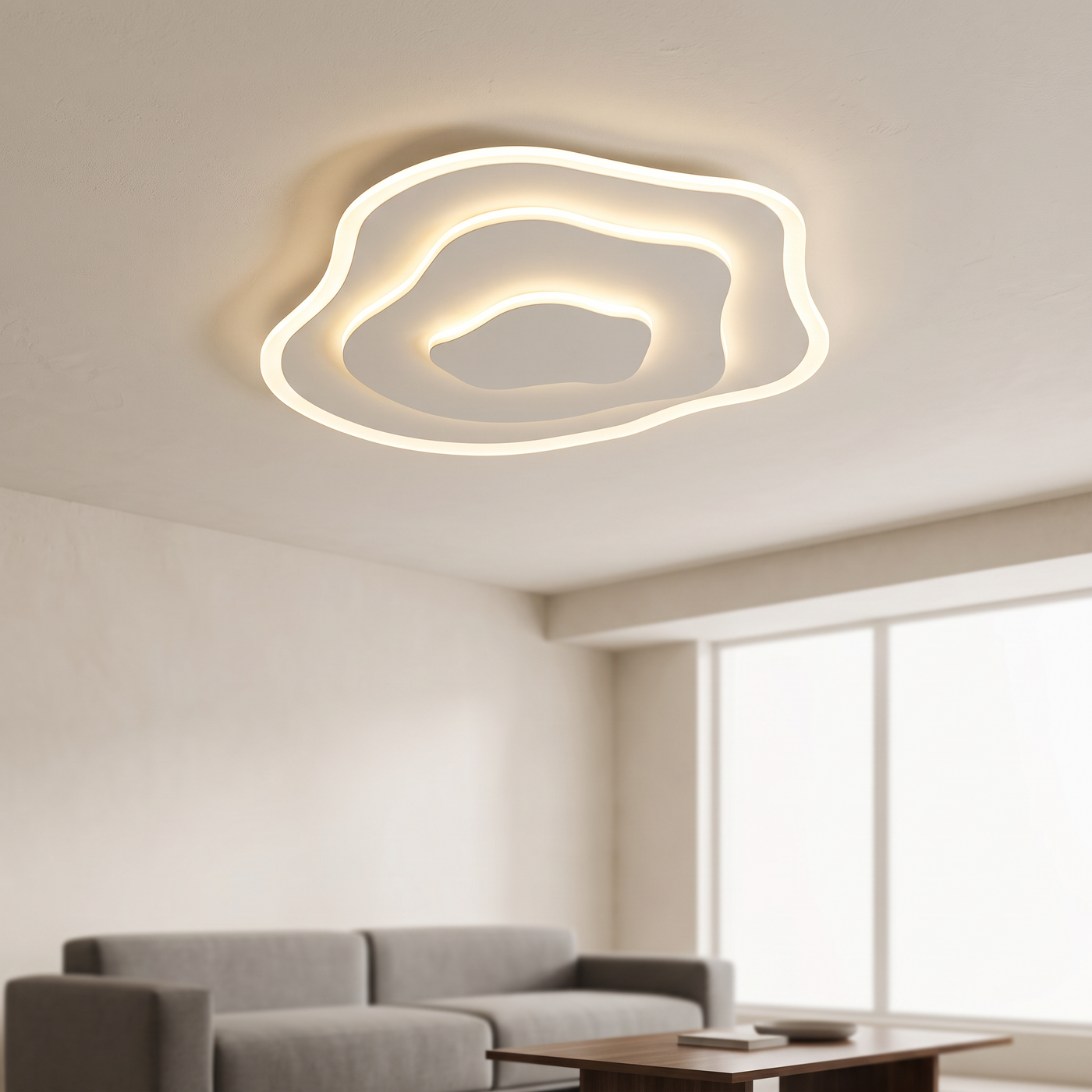 Ripple Acrylic Ceiling Light - 50cm / 3-Color Dimming