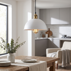 White Dome Pendant Light - Style 2