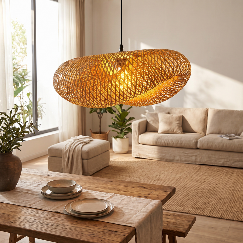 Bamboo Weave Pendant Light