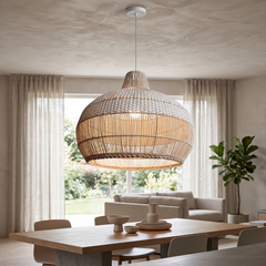 Rattan Weave Pendant Chandelier - D60cm