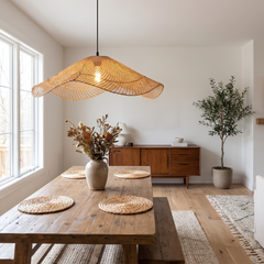 Straw Hat Rattan Pendant - 60cm
