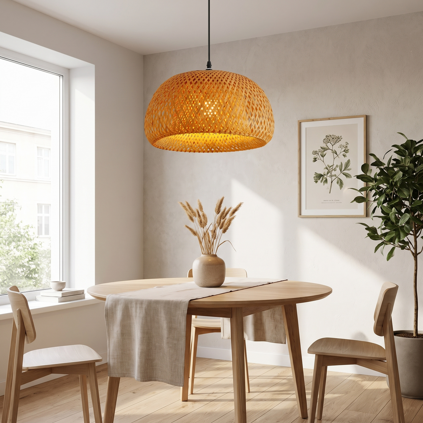 Bamboo Lantern Pendant Light - B