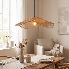 Straw Hat Rattan Pendant - 40cm