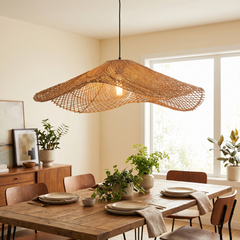 Straw Hat Rattan Pendant - Custom, 100cm