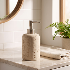 Travertine Bathroom Tray Set - Soap Dispenser