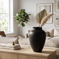Minimalist Retro Ceramic Vase - Black - Small