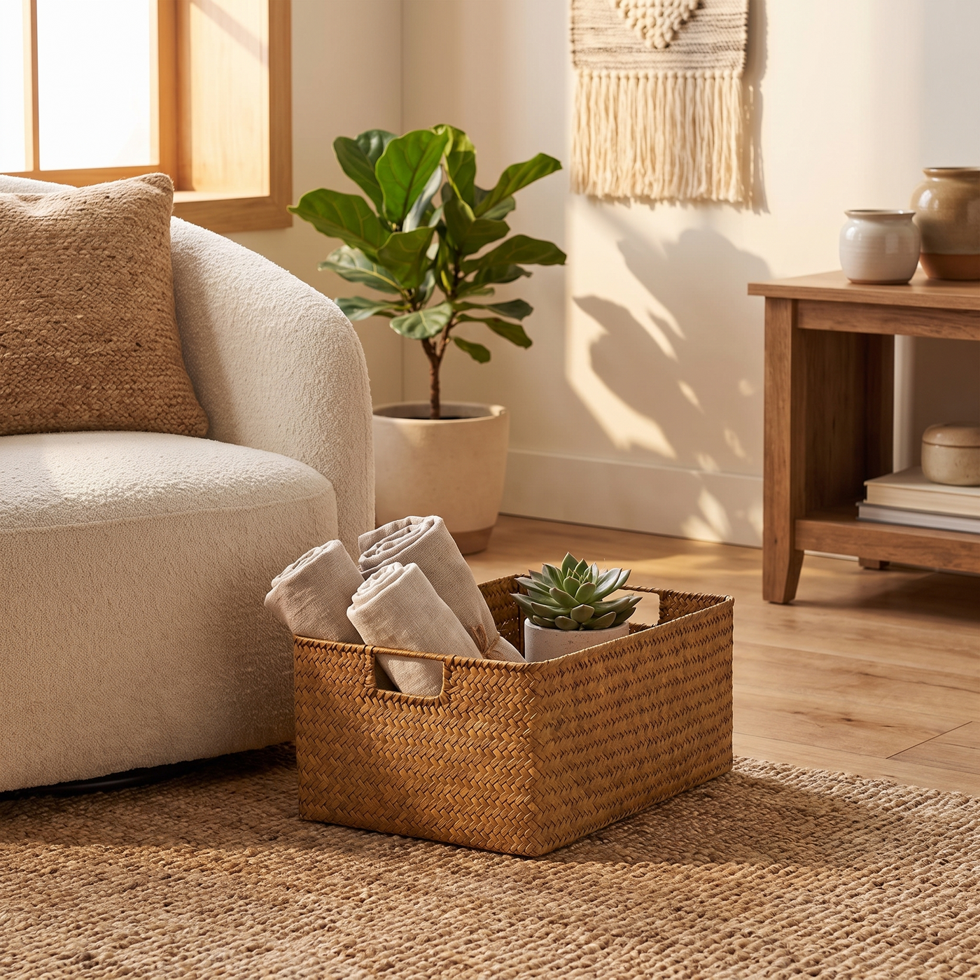 Woven Seagrass Basket - Extra Small (30x20x10cm)
