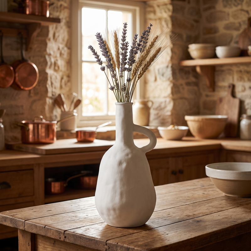 Vintage Stoneware Handle Vase