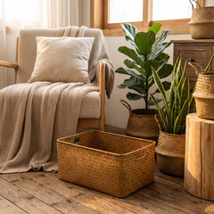 Woven Seagrass Basket - Small (34x23x11cm)