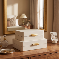 Leather Jewellery Storage Box - Set