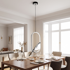 Magpie Bird Pendant Light - Ellipse – Silver