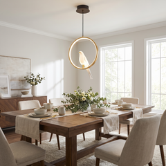 Magpie Bird Pendant Light - Circular Large – Gold (10W)