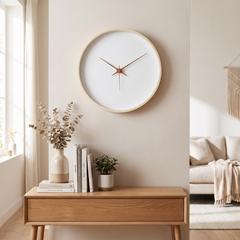 Nordic Wooden Wall Clock - Cream Frame – Blank Face (Alt Listing)