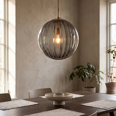 Glass Ball Pendant Light - Smoky Gray / 20cm