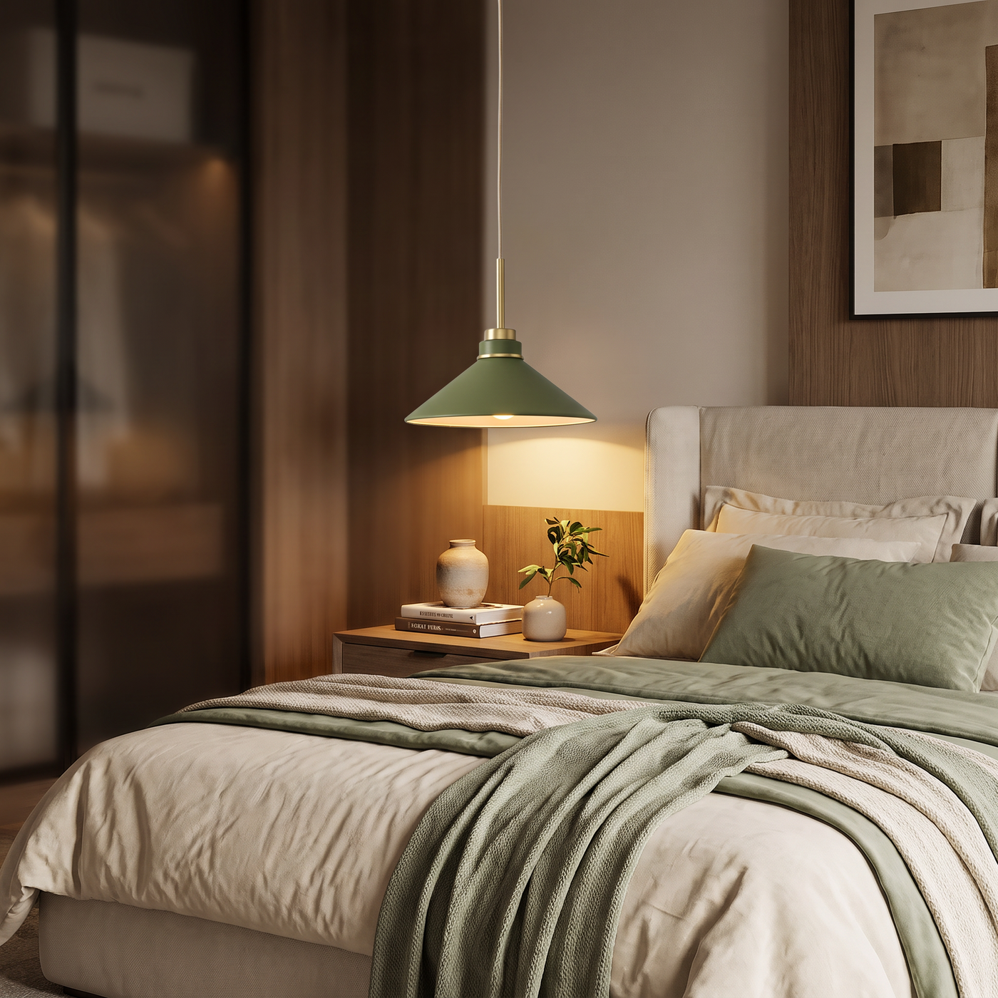 Iron Bedside Pendant Light - Finish A / D25cm
