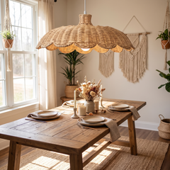 Natural Rattan Weave Pendant - Dia 80cm / Natural Rattan