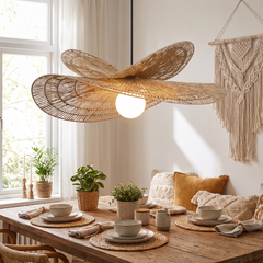 Hemp Rope Rattan Chandelier - Natural Hemp - 100cm