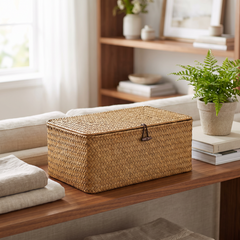 Seagrass Woven Storage Box - Medium (26 x 16 x 10cm)