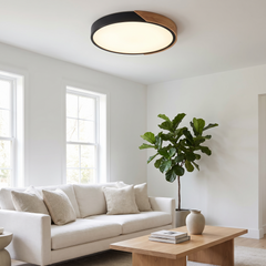 Wood Frame LED Ceiling Light - Black