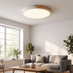 Wood Frame LED Ceiling Light - White
