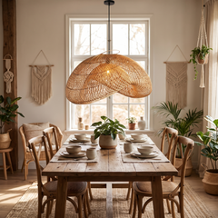 Willow Weave Pendant Light - Dome Natural