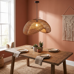 Willow Weave Pendant Light - Dome Coffee