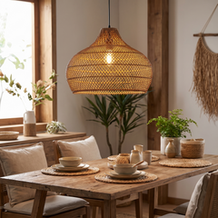 Willow Weave Pendant Light - Gourd Coffee