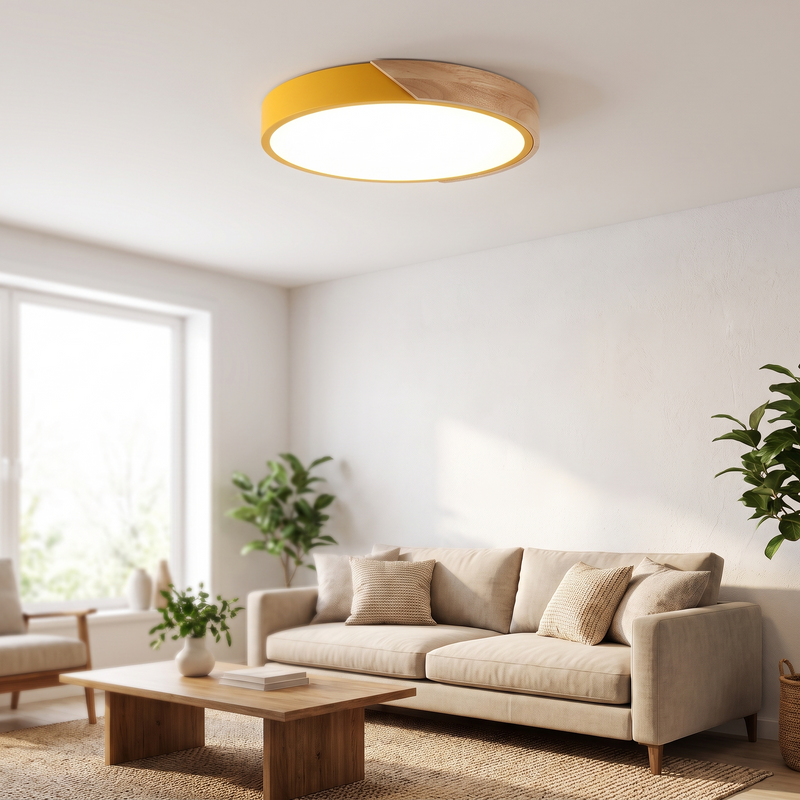 Wood Frame LED Ceiling Light