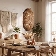 Willow Weave Pendant Light - Cocoon Coffee