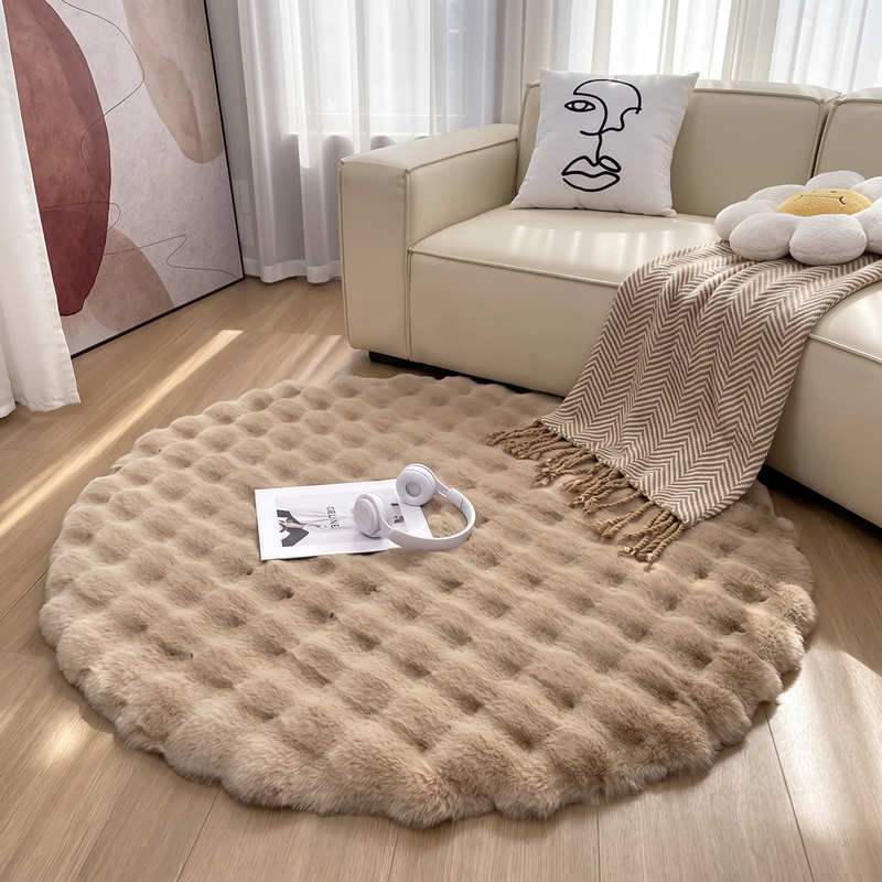 Round Plush Floor Rug