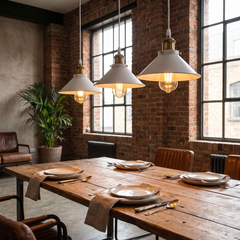 Vintage Loft Pendant Light - White – Triple Pendant