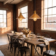 Vintage Loft Pendant Light - Mustard Gold – Double Pendant
