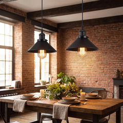 Vintage Loft Pendant Light - Black – Double Pendant (Alt Listing)