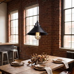 Vintage Loft Pendant Light - Black – Single Pendant, Short Shade