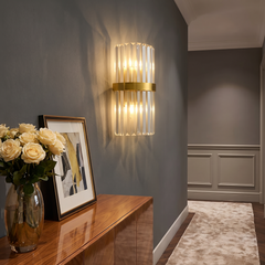 Luxury Crystal Wall Sconce - Tapered Drum — 20x35cm