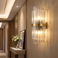 Luxury Crystal Wall Sconce - Star Fringe Drum — 20x45cm