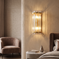 Luxury Crystal Wall Sconce - Jagged Drum — 16x35cm