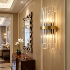 Luxury Crystal Wall Sconce - Star Fringe Drum — 23x55cm