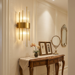 Luxury Crystal Wall Sconce - Round Drum Cage — 20x60cm