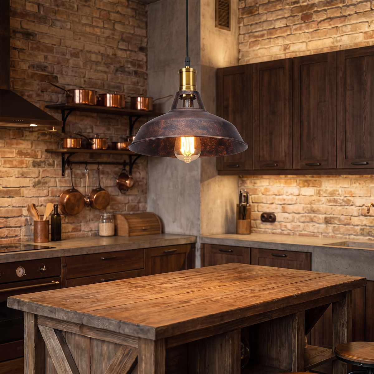 Bronze Edison Pendant Lamp - Style A – Rust