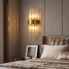 Luxury Crystal Wall Sconce - Round Drum Cage — 18x45cm