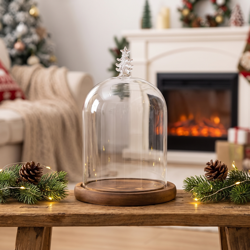 Glass Dome Candle Holder
