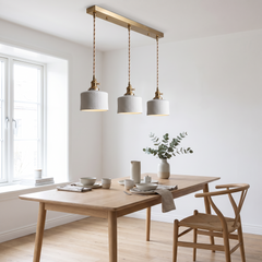 Nordic Ceramic Pendant Light - Chevron Cylinder – 3-Bar 50cm / 4W(MAX 100W)
