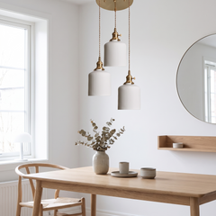 Nordic Ceramic Pendant Light - Ribbed Bell – 3-Cluster 30cm / 4W(MAX 100W)
