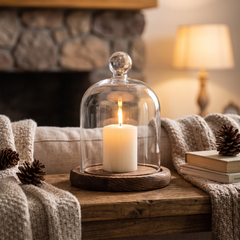 Glass Dome Candle Holder - Pellet / 11cm