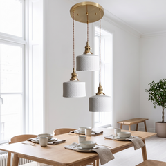 Nordic Ceramic Pendant Light - Chevron Cylinder – 3-Cluster 30cm / 4W(MAX 100W)
