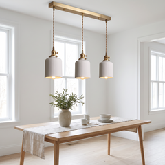 Nordic Ceramic Pendant Light - Ribbed Cylinder – 3-Bar 50cm / 4W(MAX 100W)